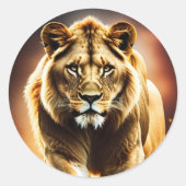 Lioness Stopp Runder Aufkleber (Vorderseite)