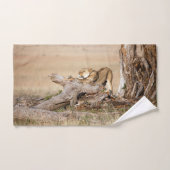 Lioness stretching badhandtuch set (Handtuch)