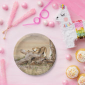 Lioness stretching pappteller (Party)