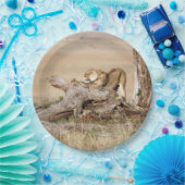 Lioness stretching pappteller (Party)