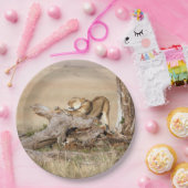 Lioness stretching pappteller (Party)