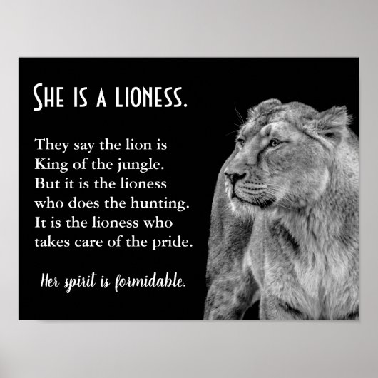 Lioness Themed Inspiration Poster (Vorne)