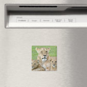 Lioness und Two Cubs, Ostafrika, Tansania, Magnet (In Situ (Geschirrspüler))
