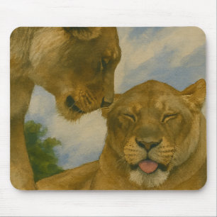 Lioness Unternehmen im goldenen Licht Mousepad