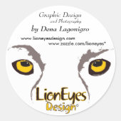LionEyes Design Runder Aufkleber (Vorderseite)
