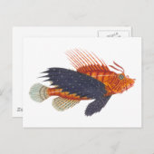 Lionfisch - Pterois - Löwenfisch Antiquitätengrabu Postkarte (Vorne/Hinten)