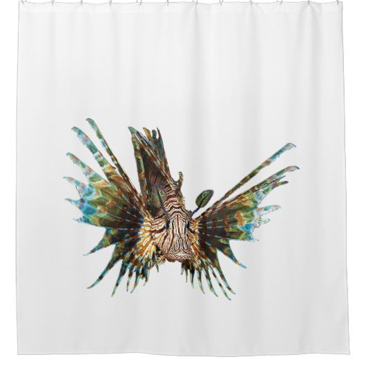 Lionfish - Abstraktes Design - Aus einem Foto schn Duschvorhang (Vorderseite)