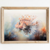 Lionfish Elegance: Wasserfarbe des Meeres Poster