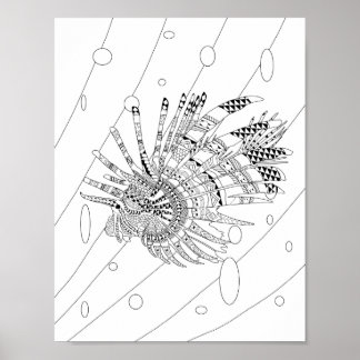 Lionfish Erwachsenenfarbposter Poster