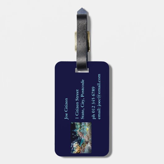 Lionfish-Great Barrier Reef Korallenmeer Gepäckanhänger (Rückseite vertikal)