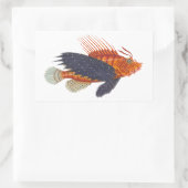 Lionfish - Pterois - Löwe-Fisch-Antiken-Stich Rechteckiger Aufkleber (Tasche)