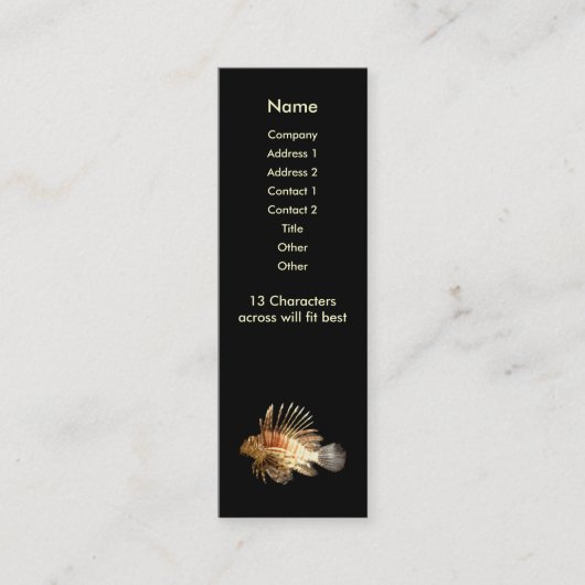 Lionfish Skinny Visitenkarte (Vorderseite)
