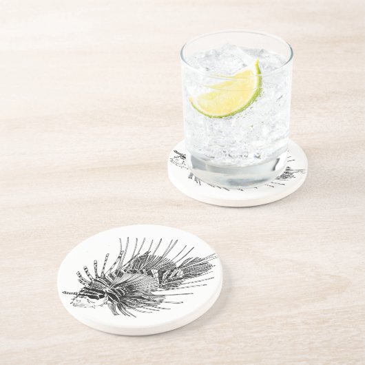 Lionfish-Untersetzer Sandstein Untersetzer (Seite)