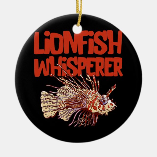 Lionfish Whisperer Sea Rock Diver Funny Lion Fisch Keramik Ornament (Vorne)