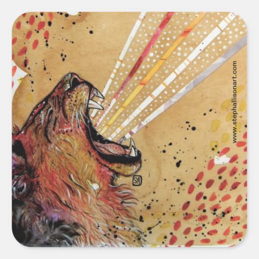 LionHart Quadratischer Aufkleber (Vorderseite)