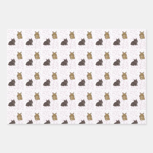 Lionhead bunnies  geschenkpapier set (Vorderseite)