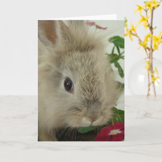 Lionhead Bunny Jedes Anlasses Karte (Gelbe Blume)