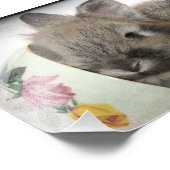 Lionhead Bunny und Teacup Fotodruck (Ecke)