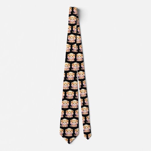 Lions Adorable Kawaii Niedlich Neck Tie Krawatte (Vorderseite)