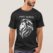 Lions Club International Wir servieren Löwen T-Shirt (Vorderseite)