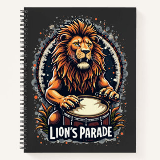 Lion's Drum Parade lustige Kunst : Majestic Lion P Notizblock