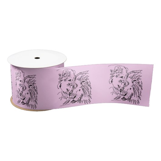 Lions Family Satin Ribbon paaren Ihre Farben Satinband (Spule)