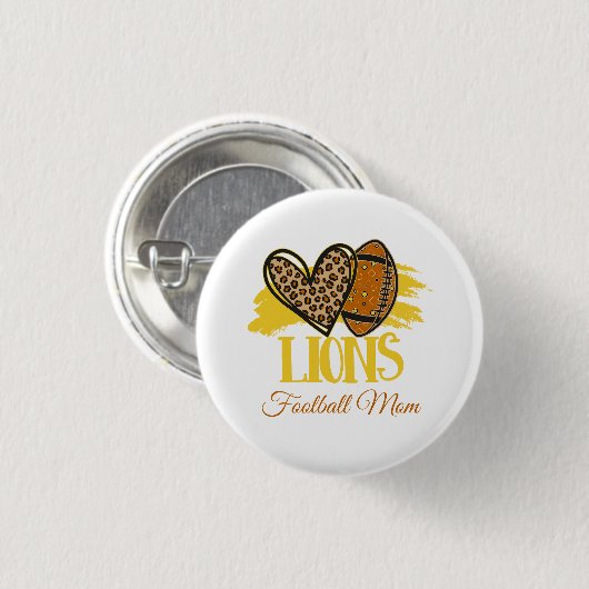 Lions Football Mama Button anpassbar (Vorne & Hinten)