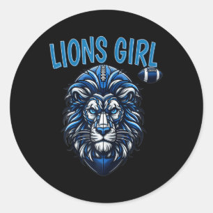 Lions for Girl Funny American Football Game Day Runder Aufkleber