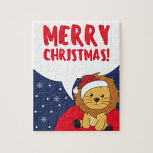 Lions Jigsaw Pu Weihnachtsschnee Wintertiere Puzzle