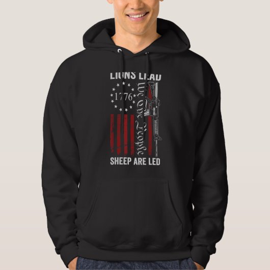 Lions Lead Sheep sind Led Pro Gun Rights 2. Änderu Hoodie (Vorderseite)