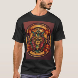 Lion's Legacy: Explore Tribal Majesty in Geometric T-Shirt