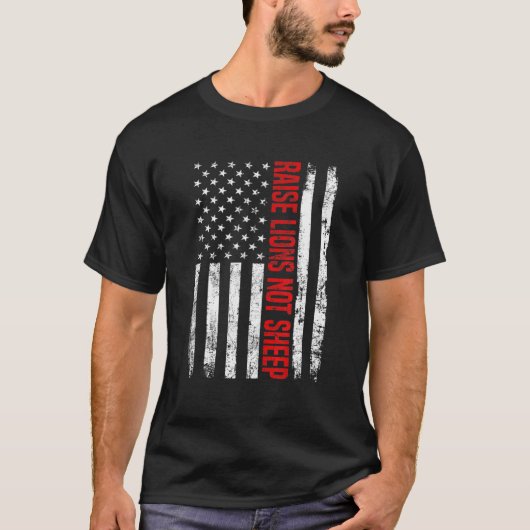 Lions not Sheep American Patriot Patriotic L T-Shirt (Vorderseite)
