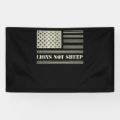 Lions Not Sheep USA Flag Independence Day Banner (Horizontal)
