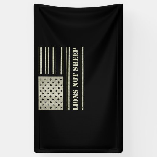 Lions Not Sheep USA Flag Independence Day Banner (Vertikal)