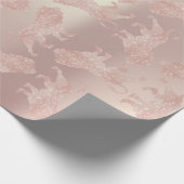 Lions Pink Rose Rose Gold Metallische Pastell Rose Geschenkpapier (Ecke)