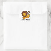 Lions Rock! Runder Aufkleber (Tasche)