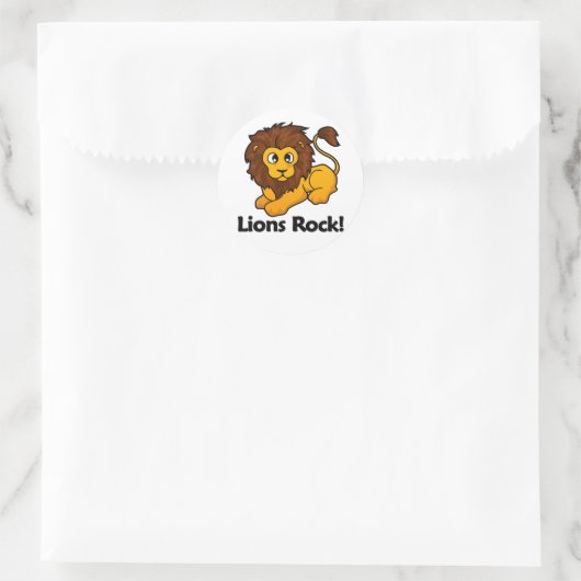 Lions Rock! Runder Aufkleber (Tasche)