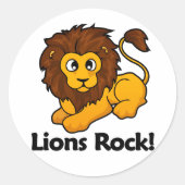Lions Rock! Runder Aufkleber (Vorderseite)