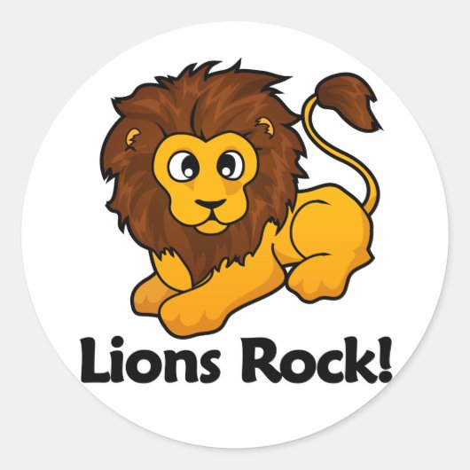 Lions Rock! Runder Aufkleber (Vorderseite)