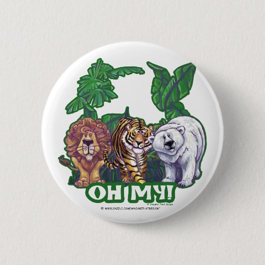Lions Tiger Bears Oh My Button (Vorderseite)