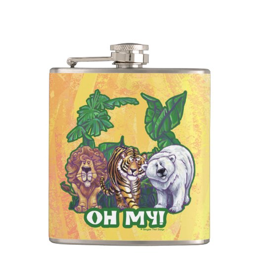 Lions Tiger Bears Oh My Flachmann (Vorderseite)