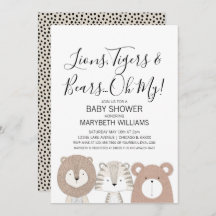 Lions Tigers & Bears Animal Baby Shooting Party Ca