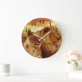 Lions Wildlife Acrylic Wall Clock Große Wanduhr (Zuhause)