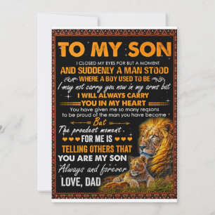 Lions zu meinem Sohn, ich schloss meine Augen für Einladung