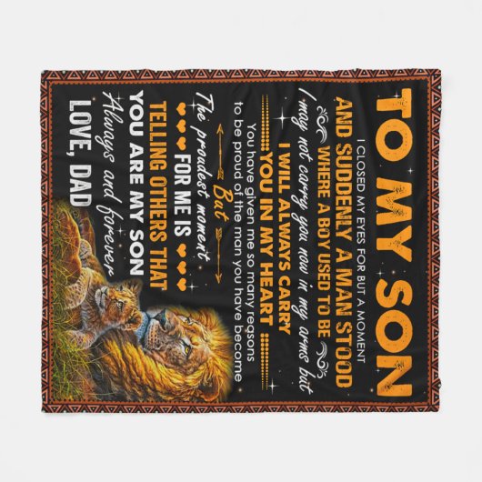 Lions zu meinem Sohn, ich schloss meine Augen für Fleecedecke (Vorderseite (Horizontal))