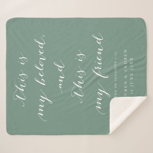 Lioved Scripture Song Solomon Wedding Geschenk Sherpadecke (Vorderseite (Horizontal))