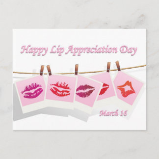 Lip Appreciation Day März 16 Postkarte