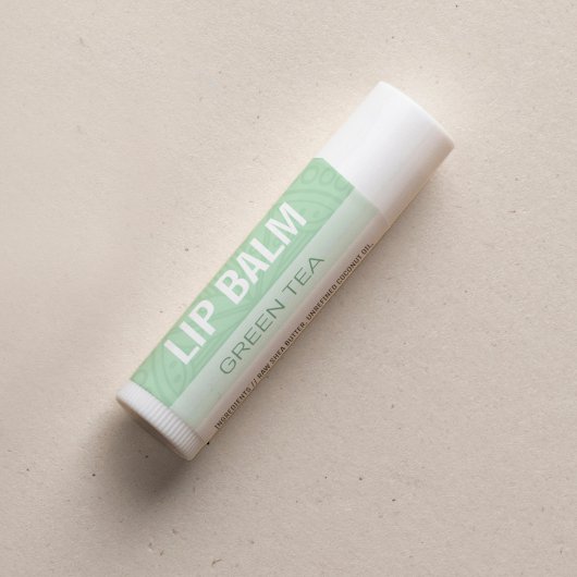 Lip Balm Label - Grüner Tee - 1,25" Platz Quadratischer Aufkleber