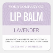 Lip Balm Label - Lavendel - 1,25" Platz Quadratischer Aufkleber (Vorderseite)
