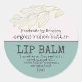 Lip Balm Label Modern Dusty Blue Runder Aufkleber (Vorderseite)